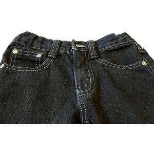 CHAMS SLIM FIT JEANS, TODDLER GIRLS, 3T, BLACK WITH SILVER & BLUE EMBELLISHMENTS
